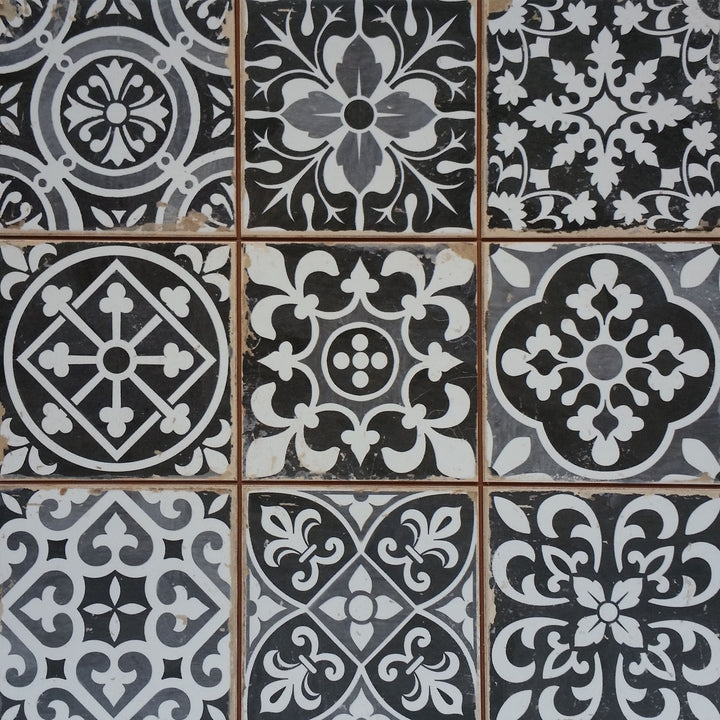 Moroccan Tiles Rahel Black Patchwork