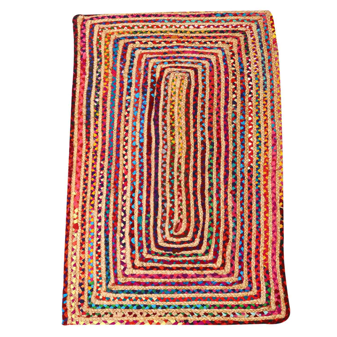Jute tapijt Esha kleurrijk