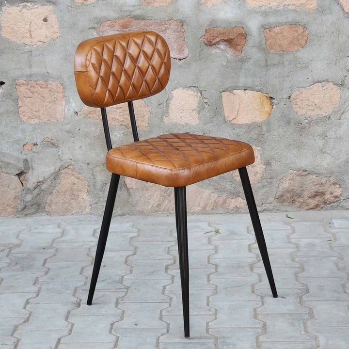 Leather chair Sofia Cognac set of 2