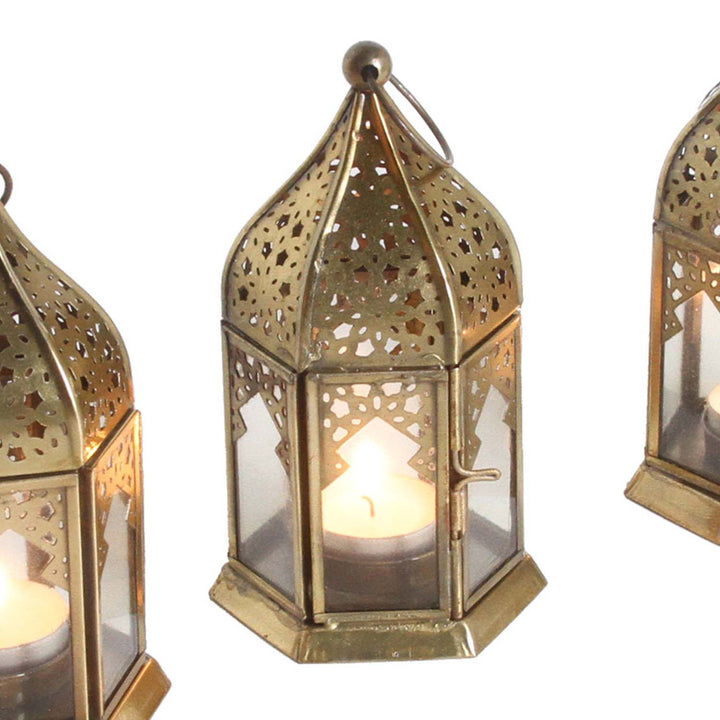 Oriental glass lanterns Nael Transparent set of 3