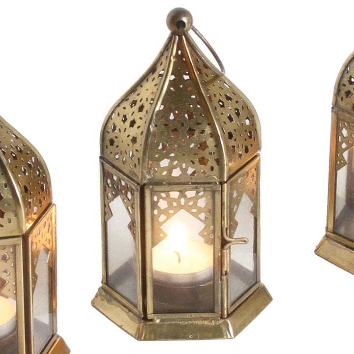Oriental glass lanterns Nael Transparent set of 4