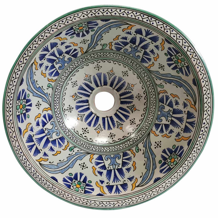 Oriental hand-painted ceramic washbasin Fes88