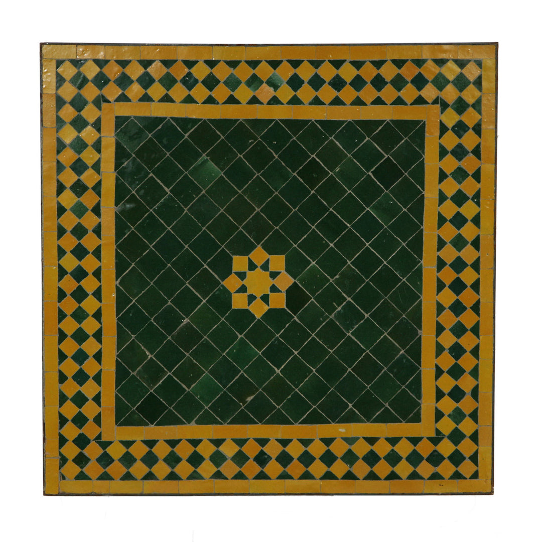 Couch mosaic table 60x60 green star