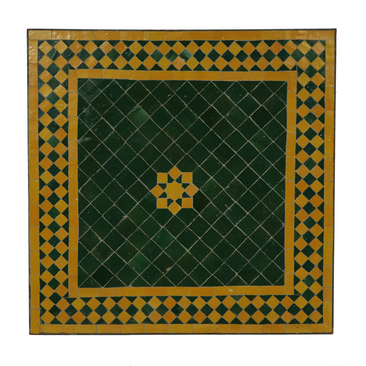 Couch mosaic table 60x60 green star