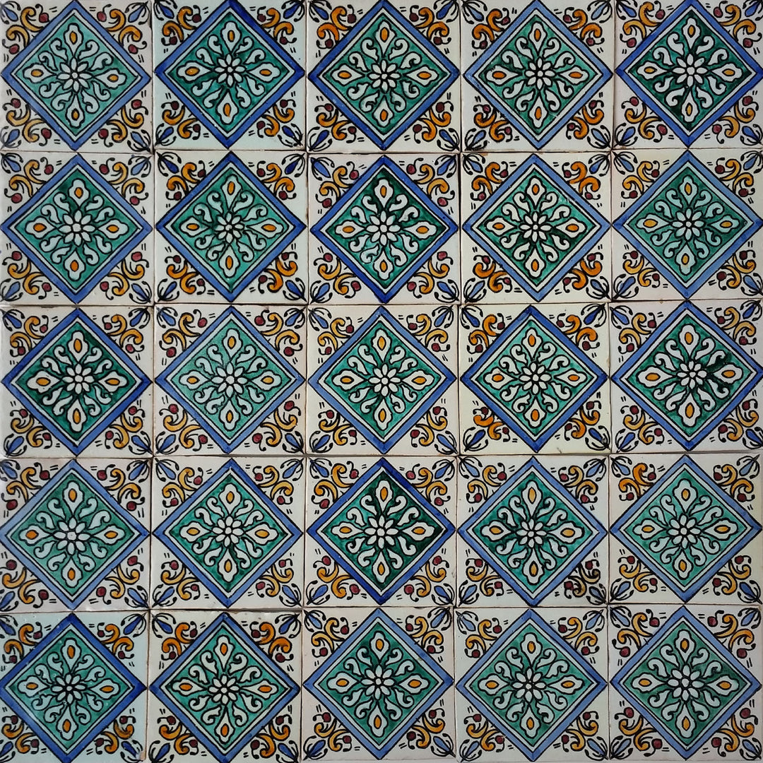 Hand painted tile Leys