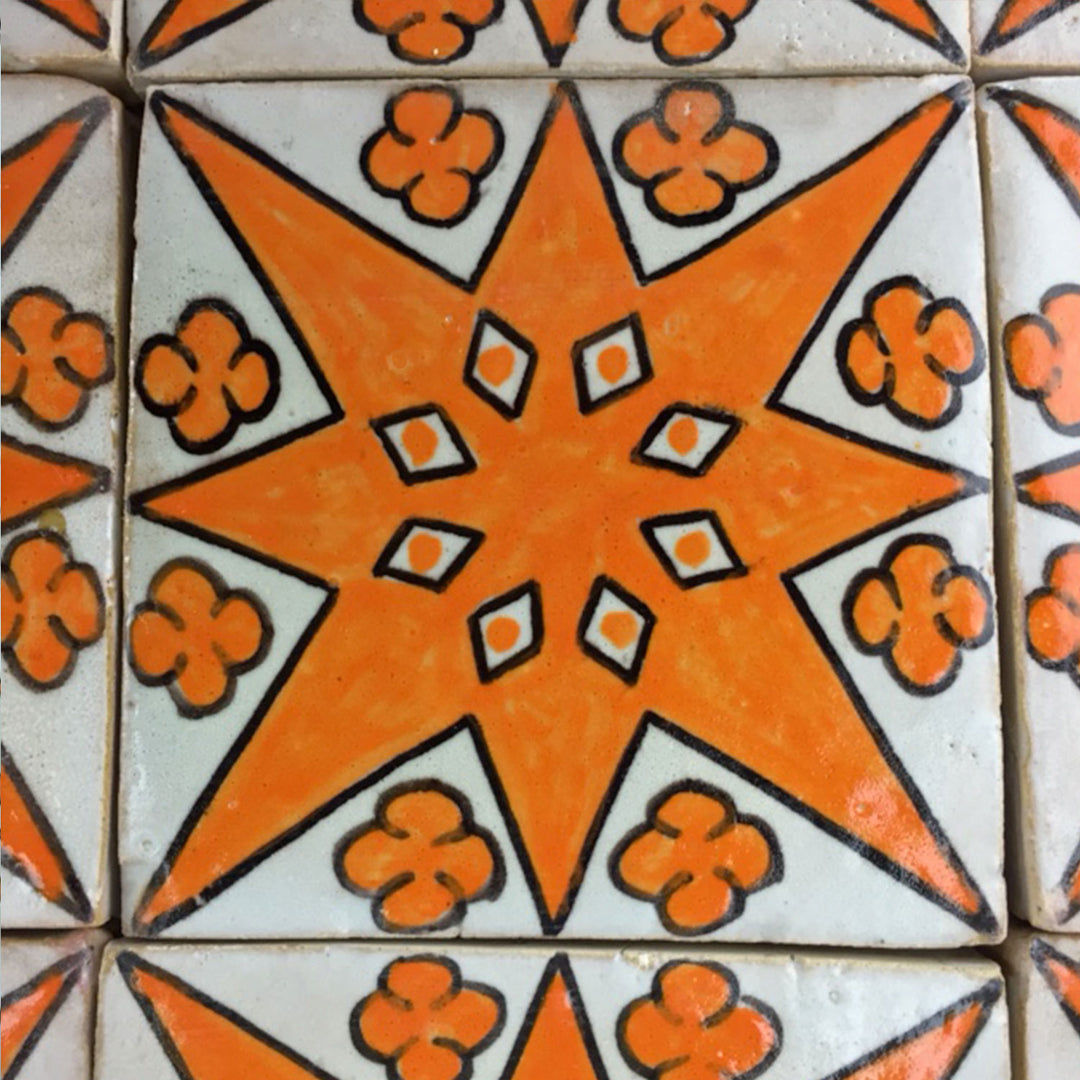 Hand painted tile Dalia