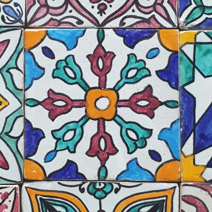 Handgeschilderde tegels kleurrijke mix