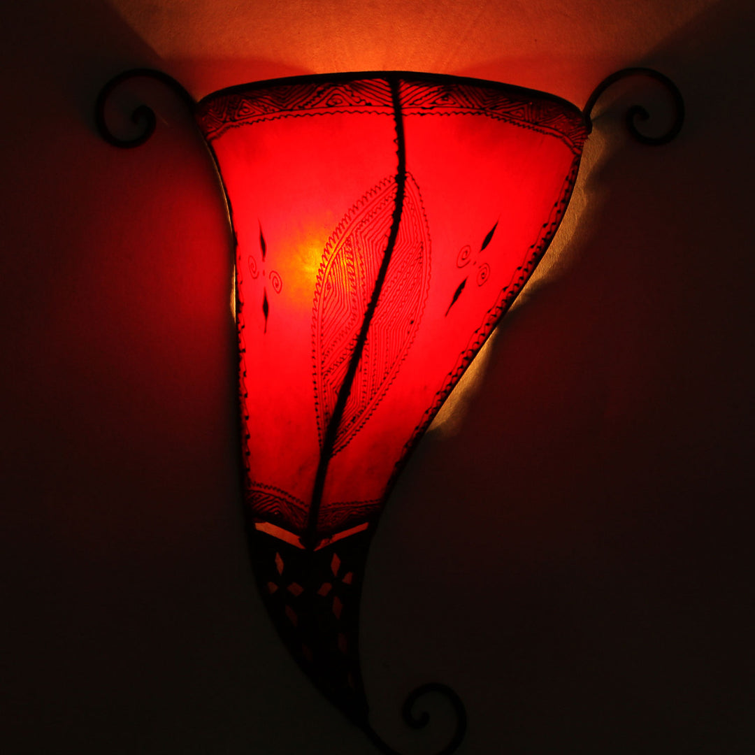 Oosterse wandlamp Mina rood
