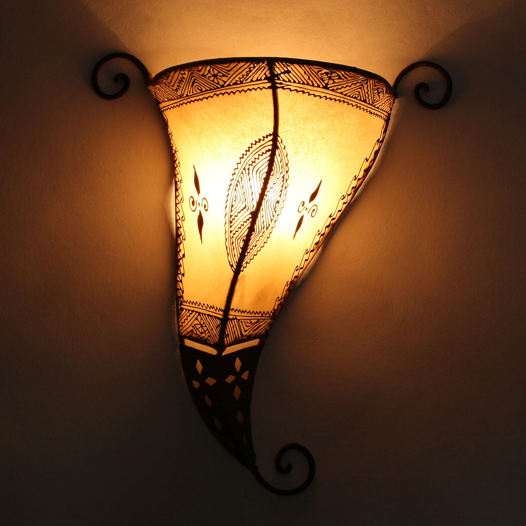 Oosterse wandlamp Mina wit