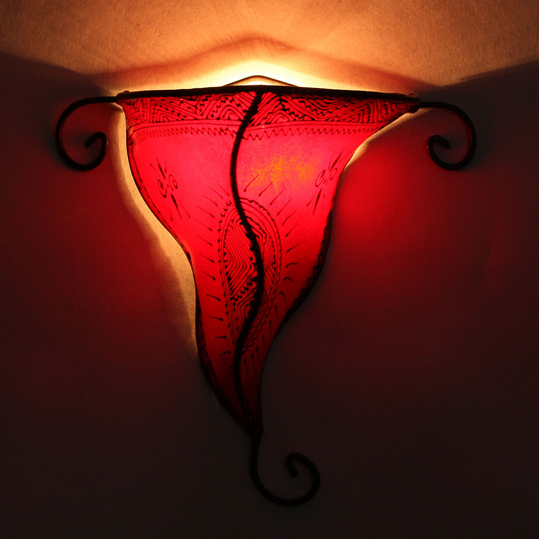 Henna wall lamp Nouna Red