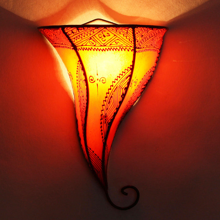 Leren wandlamp Mouza Oranje