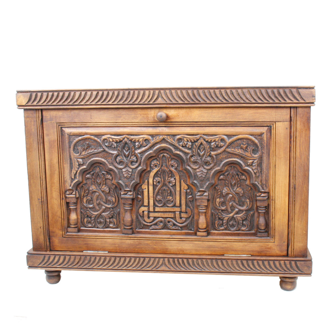 Moroccan wooden chest Al-Assil brown