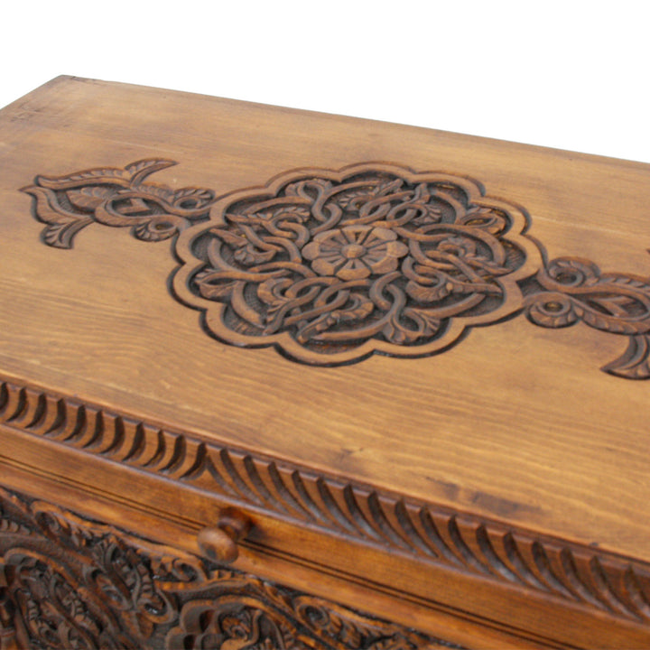 Moroccan wooden chest Al-Assil brown