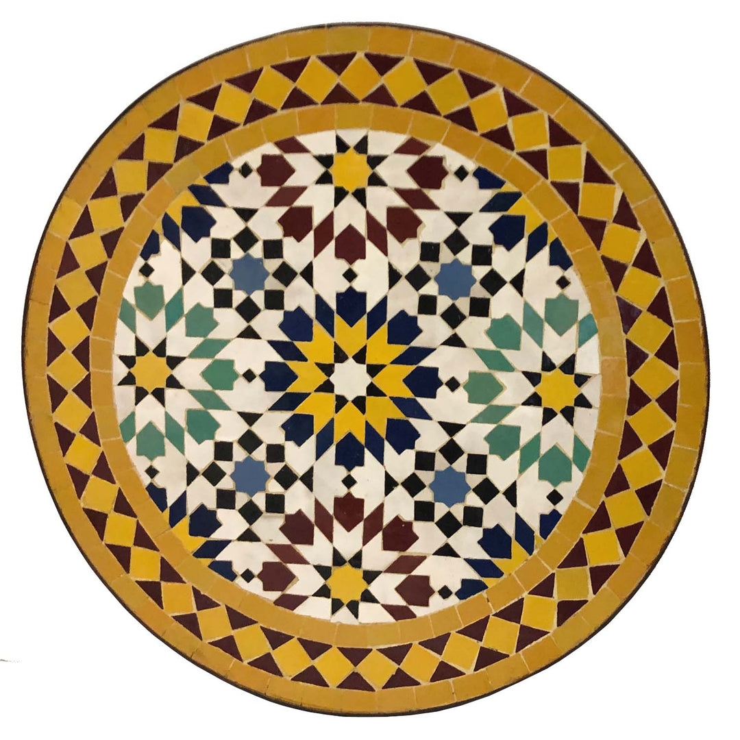 Mosaic side table Ø45cm Ankabut yellow