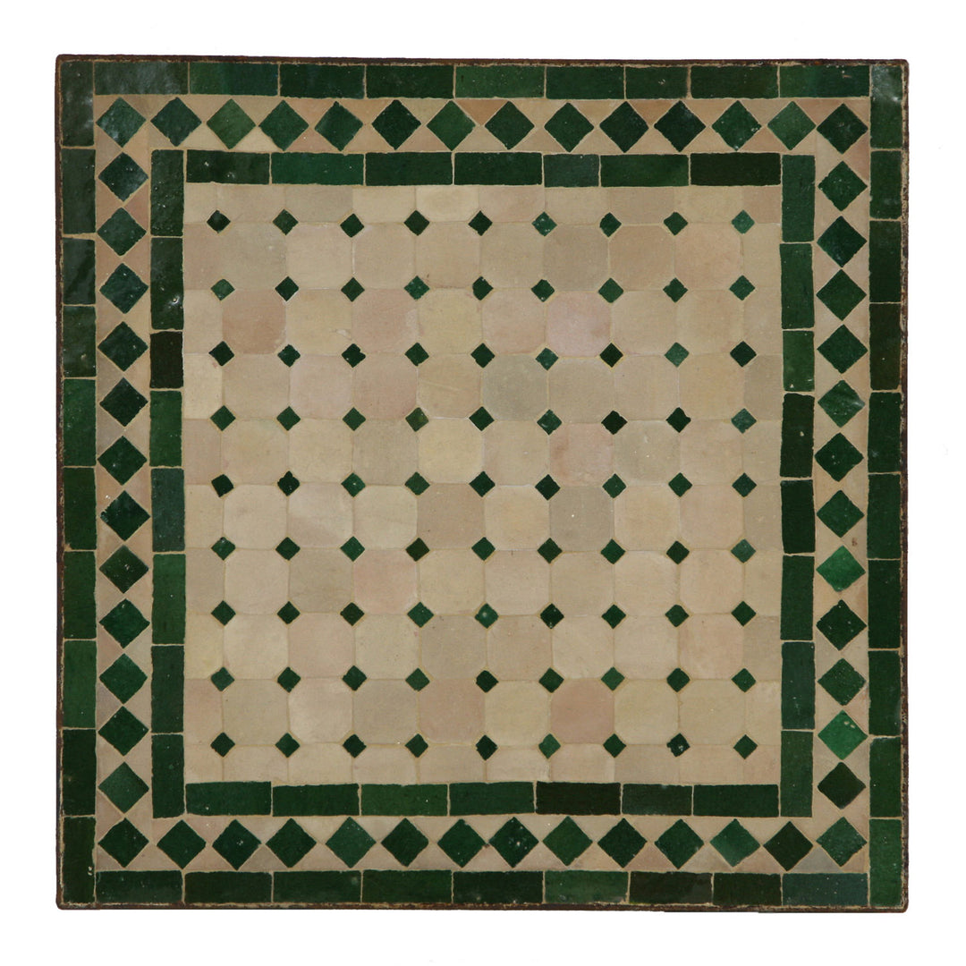 Mosaic table 60x60 green diamond