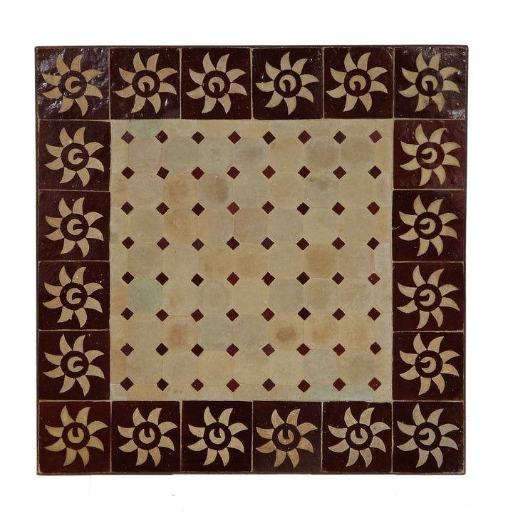 Mosaic table 60x60 Bordeaux sun