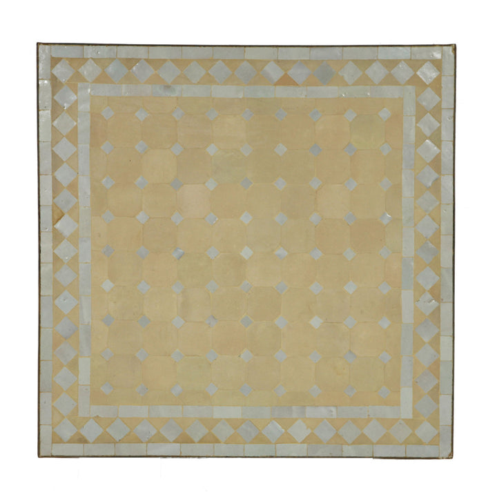 Mosaic table 80x80 white diamond