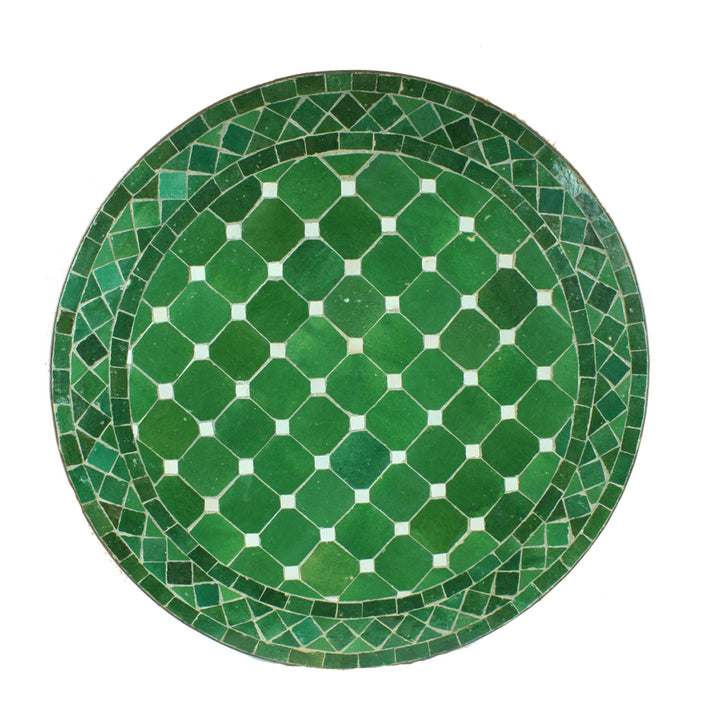 Mosaic table round D60 green/glazed