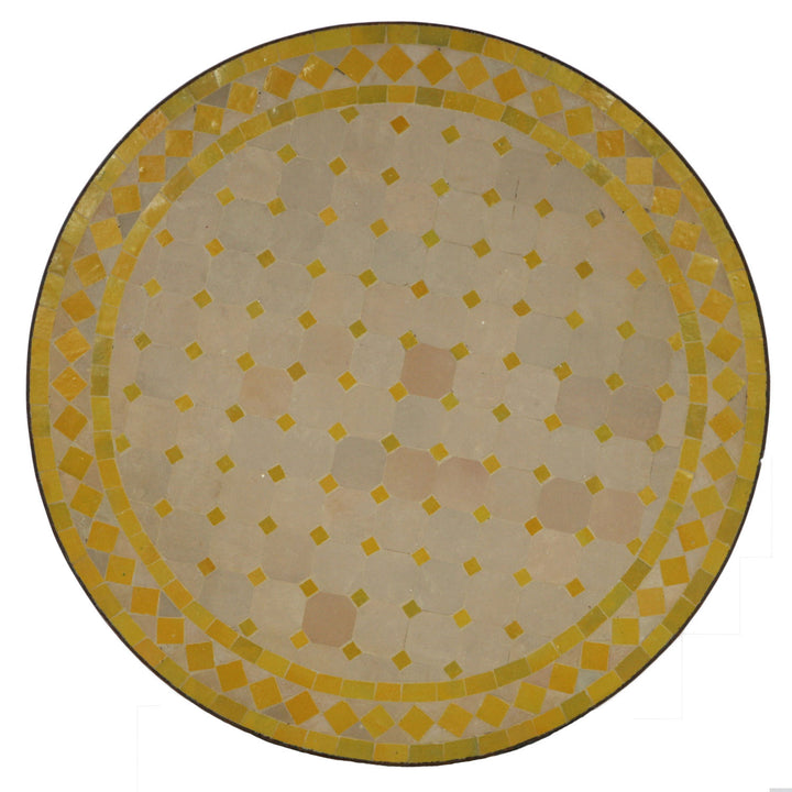 Mosaic table - round - M60 yellow/diamond