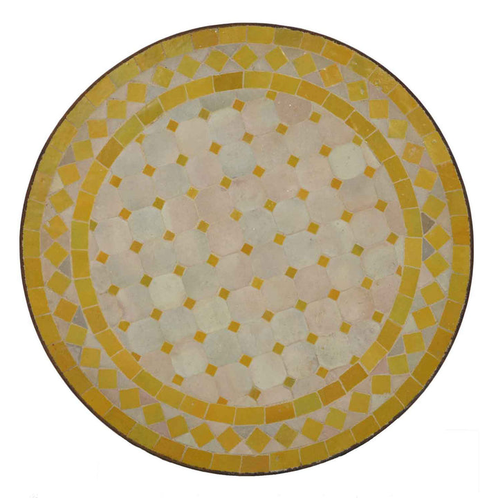 Mosaic side table Ø45 cm yellow diamond 