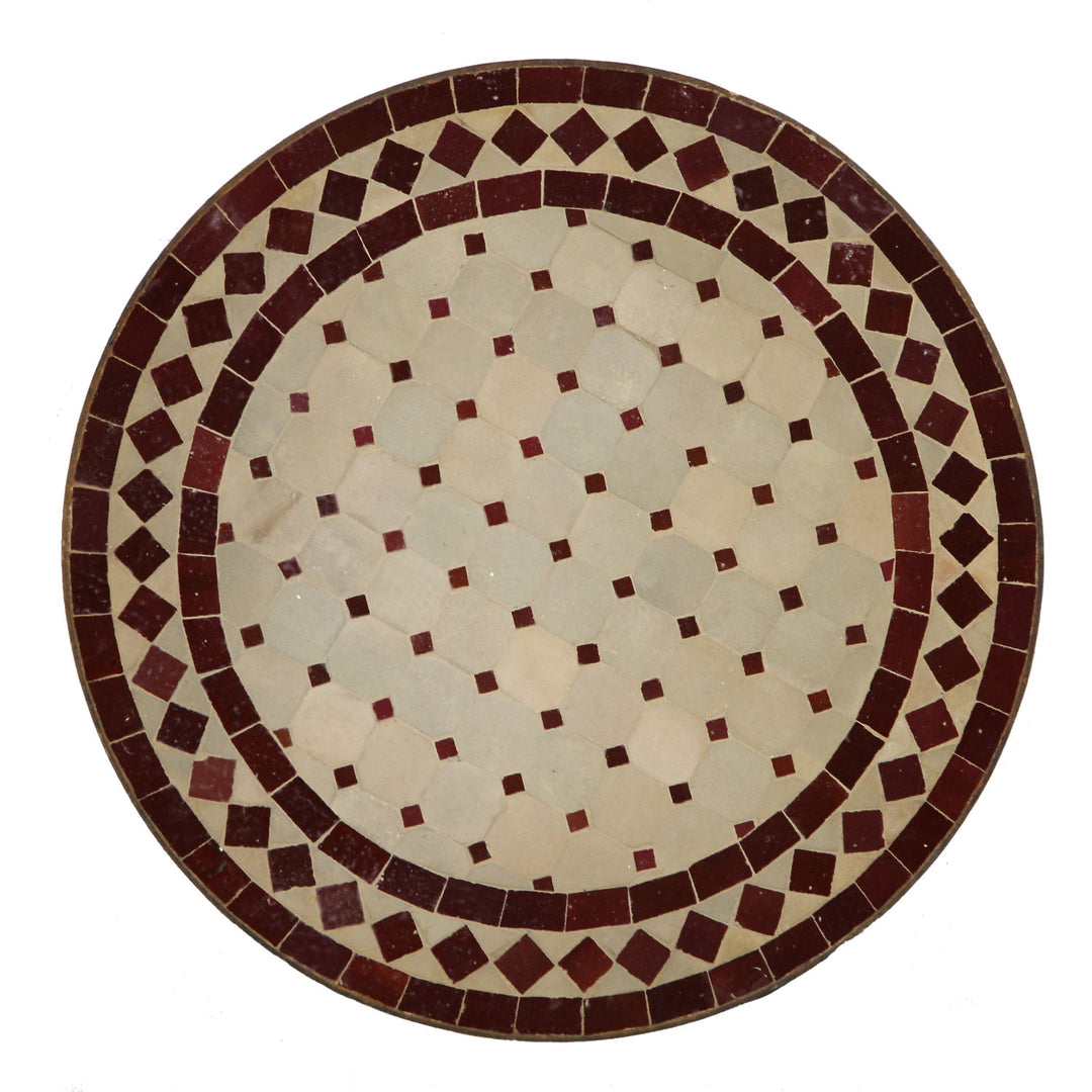 Mosaic side table Ø45 cm Bordeaux diamond 