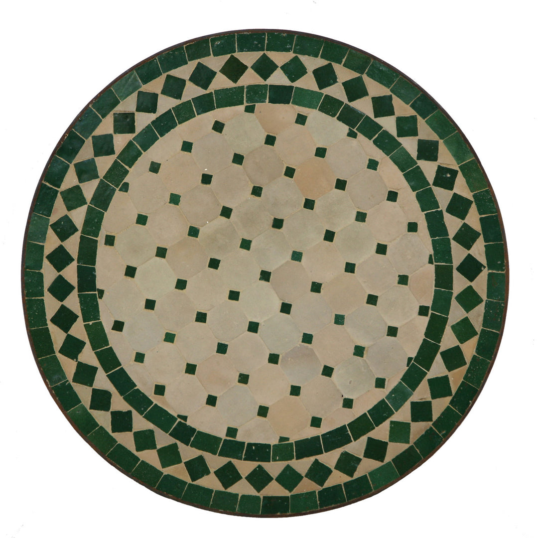 Mosaic side table Ø45 cm green diamond