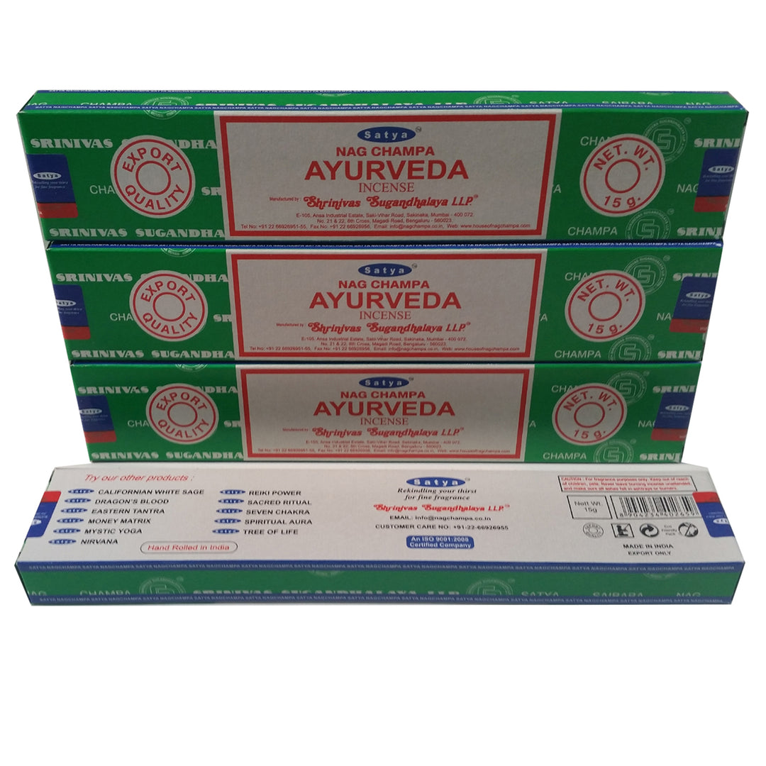 Satya Ayurveda incense sticks in a pack of four