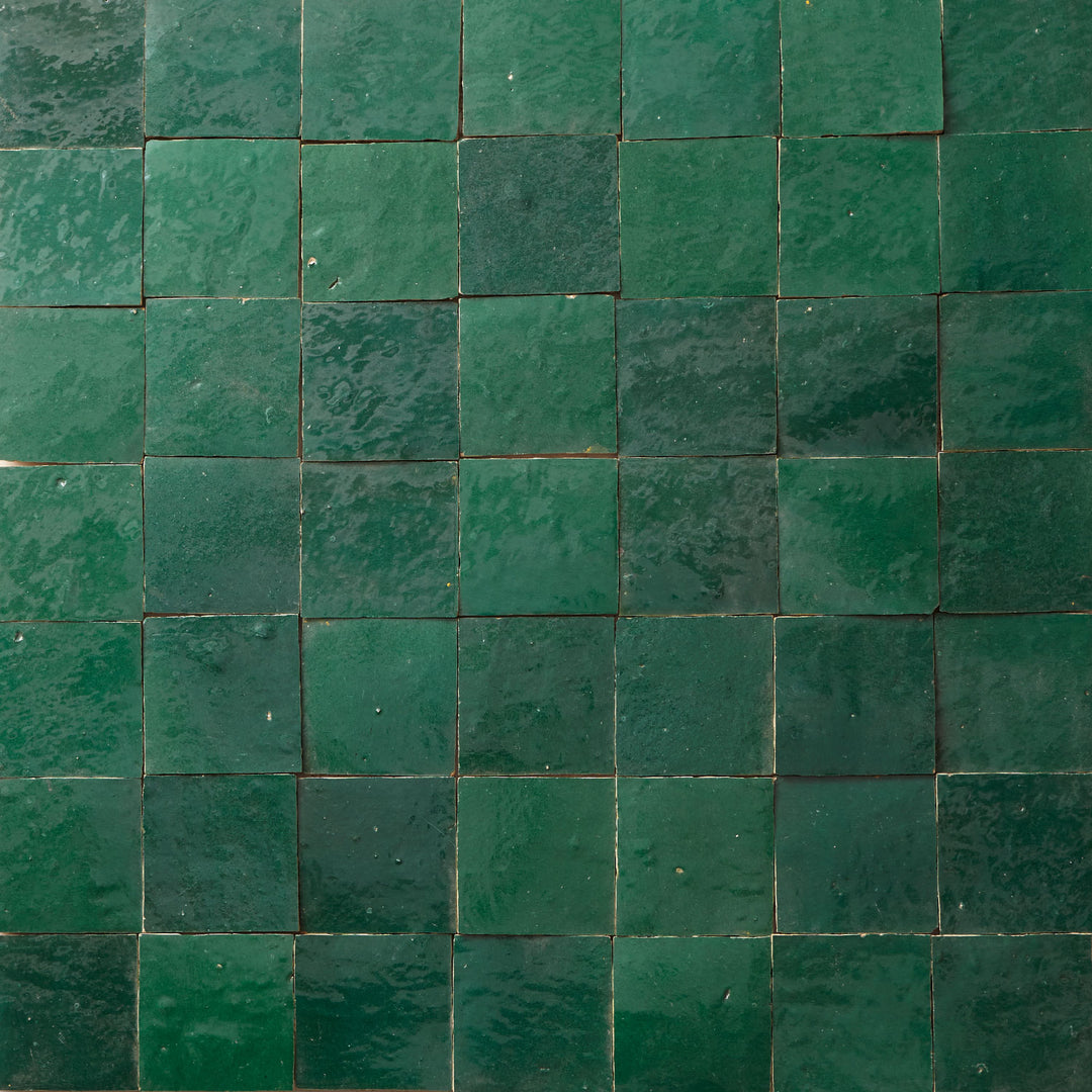 Cellular tiles dark green